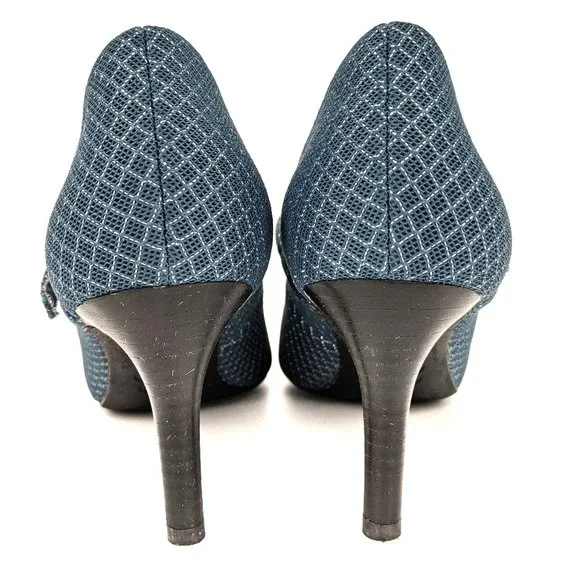 Betabrand Blue Patterned Mary Jane Pumps Size 7.5 - Picture 4 of 11